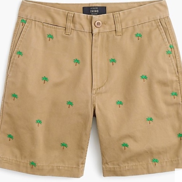 NWT J Crew Boyfriend chino shorts -embroidered 🌴 - Picture 4 of 7